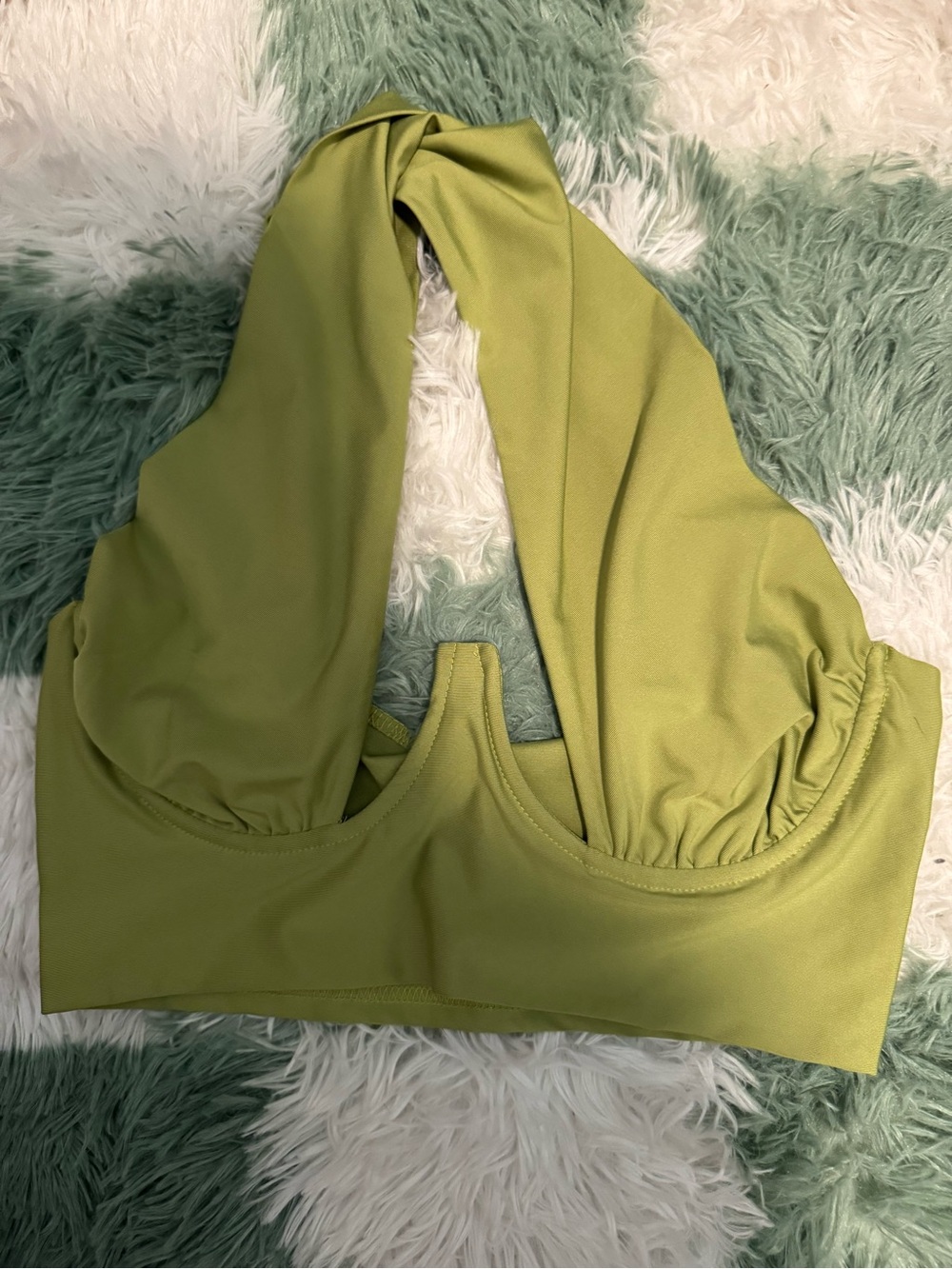 SHEIN Olive Green Twist Halter Bralette